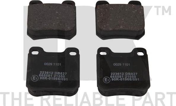 NK 223612 - Тормозные колодки, дисковые, комплект www.autospares.lv