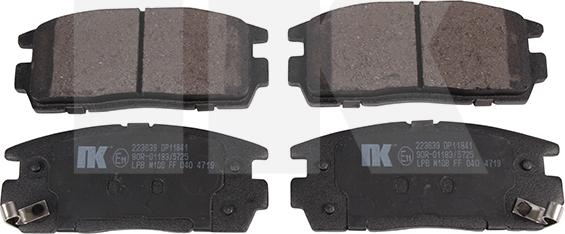 NK 223639 - Тормозные колодки, дисковые, комплект www.autospares.lv