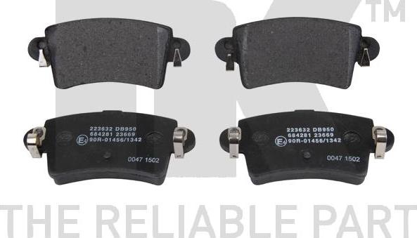 NK 223632 - Brake Pad Set, disc brake www.autospares.lv