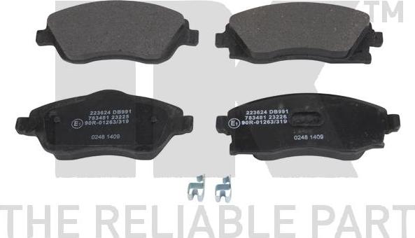 NK 223624 - Brake Pad Set, disc brake www.autospares.lv