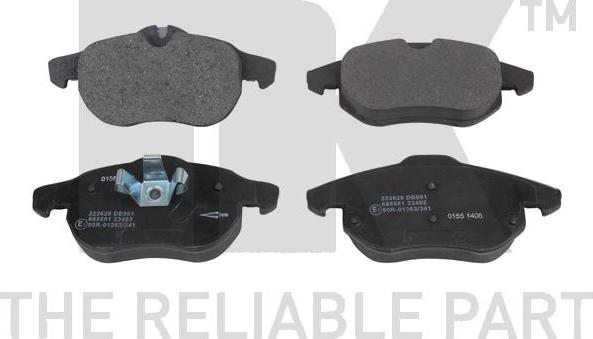 NK 223628 - Brake Pad Set, disc brake www.autospares.lv