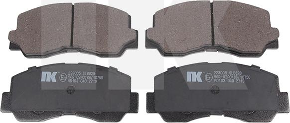 NK 223005 - Тормозные колодки, дисковые, комплект www.autospares.lv