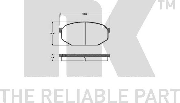 NK 223012 - Тормозные колодки, дисковые, комплект www.autospares.lv