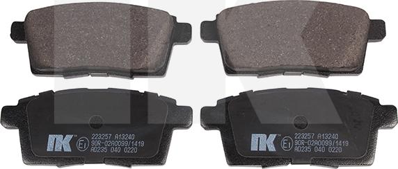 NK 223 257 - Brake Pad Set, disc brake www.autospares.lv