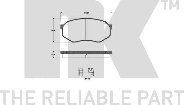 NK 223216 - Тормозные колодки, дисковые, комплект www.autospares.lv