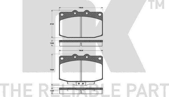 NK 223231 - Bremžu uzliku kompl., Disku bremzes www.autospares.lv