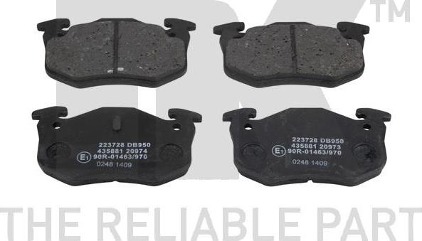 NK 223728 - Brake Pad Set, disc brake www.autospares.lv