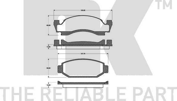 NK 222544 - Bremžu uzliku kompl., Disku bremzes www.autospares.lv