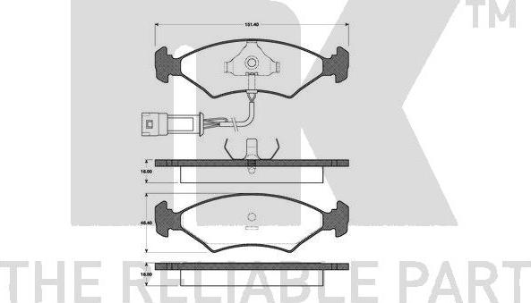 NK 222507 - Bremžu uzliku kompl., Disku bremzes www.autospares.lv