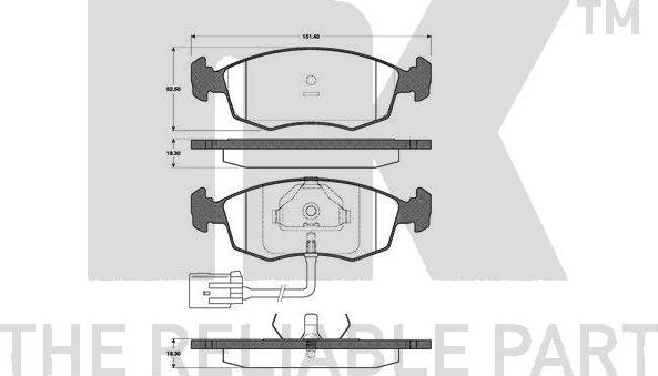 NK 222531 - Тормозные колодки, дисковые, комплект www.autospares.lv