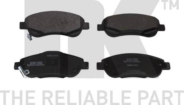 NK 222640 - Brake Pad Set, disc brake www.autospares.lv