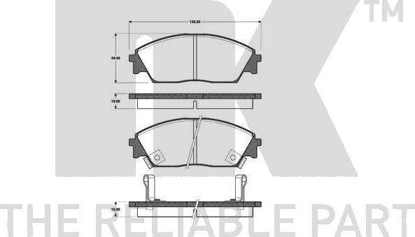 NK 222615 - Тормозные колодки, дисковые, комплект www.autospares.lv