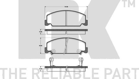 NK 222616 - Bremžu uzliku kompl., Disku bremzes autospares.lv