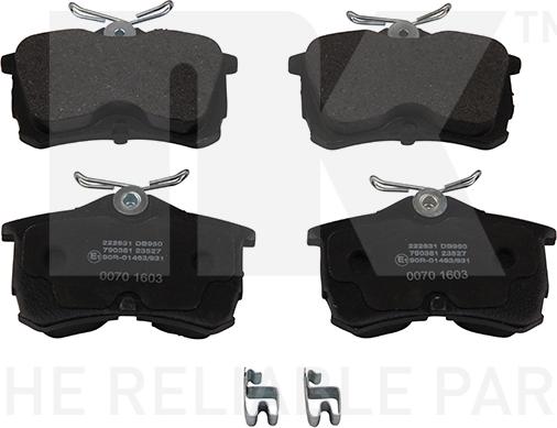 NK 222631 - Brake Pad Set, disc brake www.autospares.lv