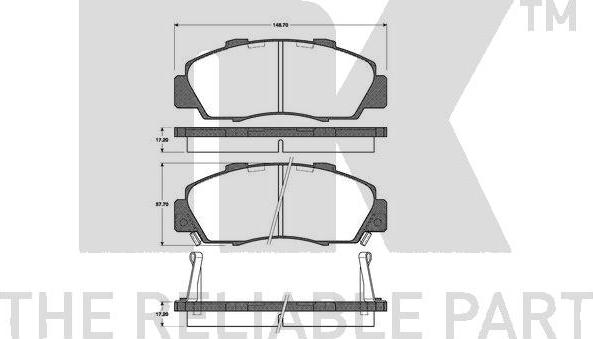 NK 222632 - Bremžu uzliku kompl., Disku bremzes www.autospares.lv