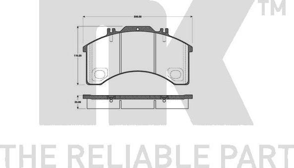 NK 222345 - Bremžu uzliku kompl., Disku bremzes www.autospares.lv