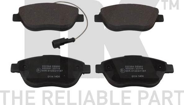 NK 222364 - Brake Pad Set, disc brake www.autospares.lv