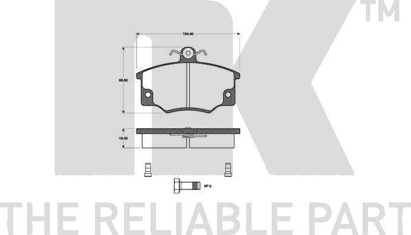 NK 222316 - Тормозные колодки, дисковые, комплект www.autospares.lv