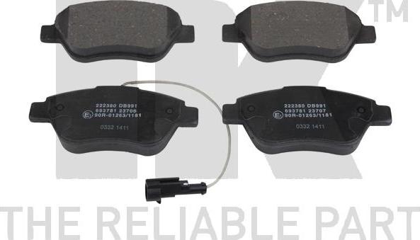 NK 222380 - Brake Pad Set, disc brake www.autospares.lv