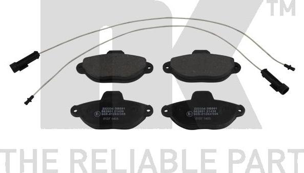 NK 222334 - Brake Pad Set, disc brake www.autospares.lv