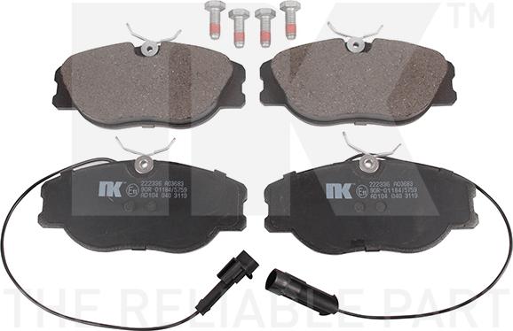 NK 222336 - Brake Pad Set, disc brake www.autospares.lv