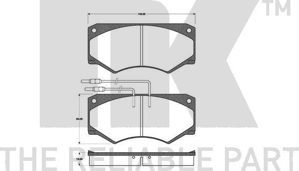 NK 222332 - Bremžu uzliku kompl., Disku bremzes autospares.lv