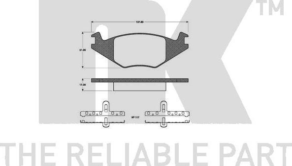 NK 222337 - Brake Pad Set, disc brake www.autospares.lv