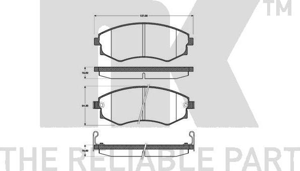 NK 222252 - Bremžu uzliku kompl., Disku bremzes www.autospares.lv