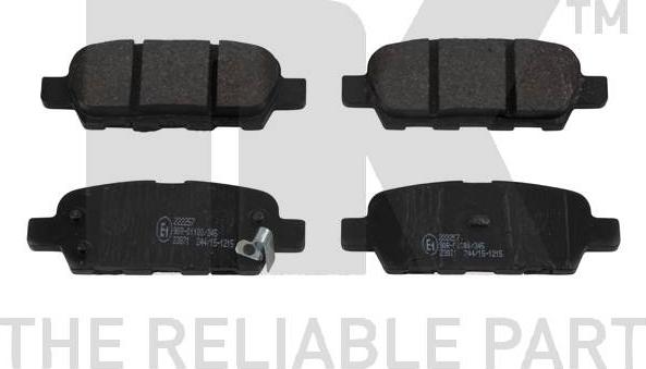 NK 222257 - Brake Pad Set, disc brake www.autospares.lv