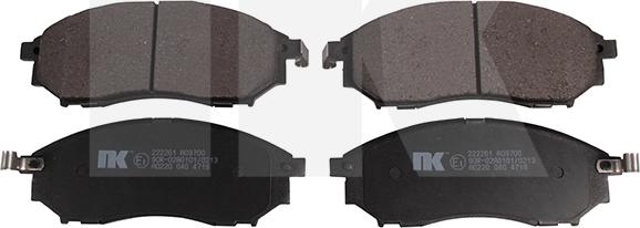 NK 222261 - Brake Pad Set, disc brake www.autospares.lv