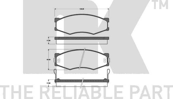 NK 222214 - Bremžu uzliku kompl., Disku bremzes www.autospares.lv