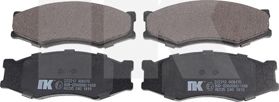 NK 222212 - Brake Pad Set, disc brake www.autospares.lv