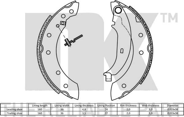 NK 2799572 - Bremžu loku komplekts www.autospares.lv