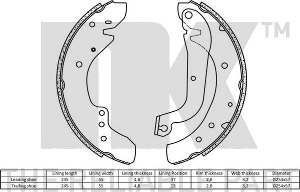 NK 2799577 - Bremžu loku komplekts autospares.lv