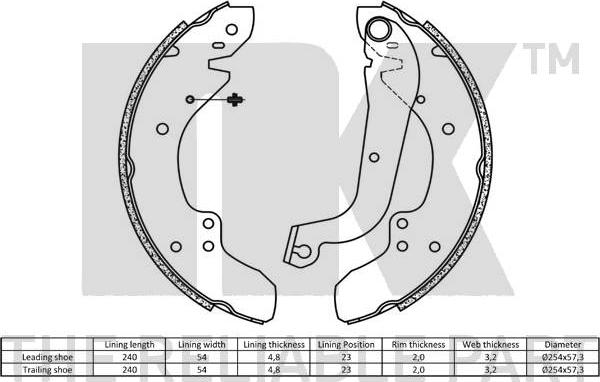 NK 2799374 - Bremžu loku komplekts www.autospares.lv