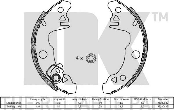 NK 2799269 - Bremžu loku komplekts www.autospares.lv