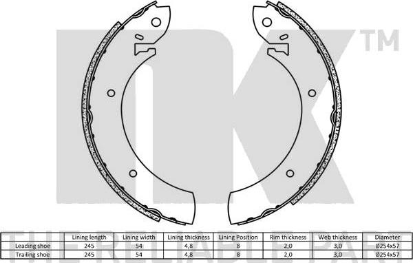 NK 2799272 - Brake Shoe Set www.autospares.lv