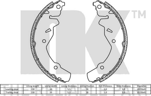 NK 2793667 - Bremžu loku komplekts www.autospares.lv