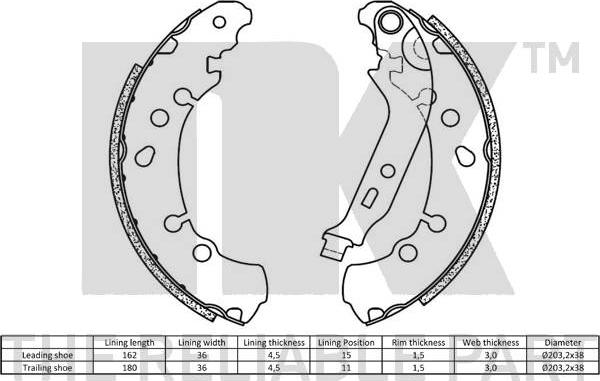 NK 2745781 - Bremžu loku komplekts www.autospares.lv