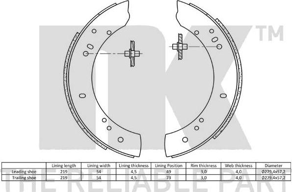 NK 2740381 - Bremžu loku komplekts autospares.lv