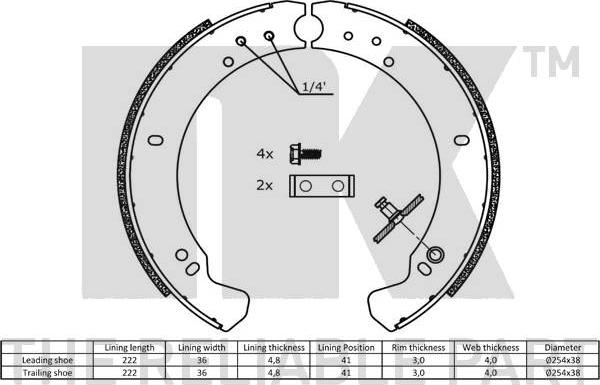 NK 2740373 - Bremžu loku komplekts autospares.lv