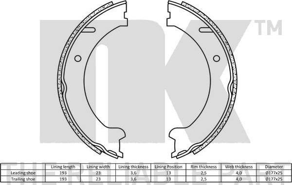 NK 2748562 - Bremžu loku kompl., Stāvbremze www.autospares.lv