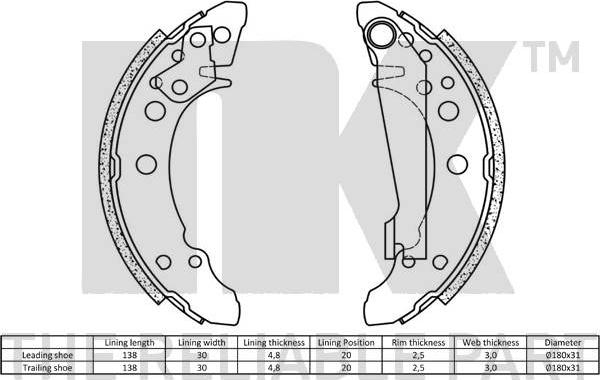 NK 2747340 - Bremžu loku komplekts autospares.lv