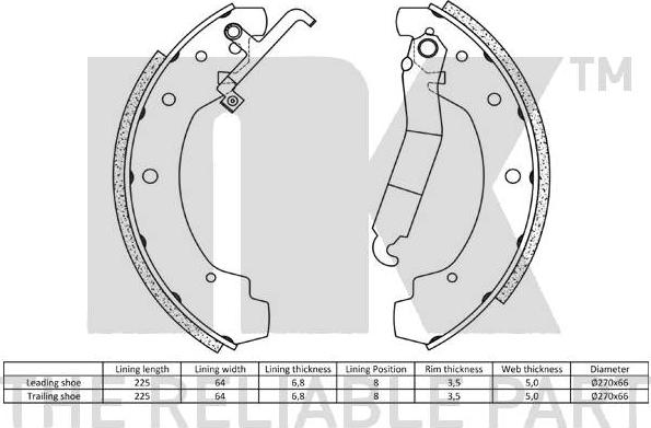 NK 2747368 - Bremžu loku kompl., Stāvbremze www.autospares.lv