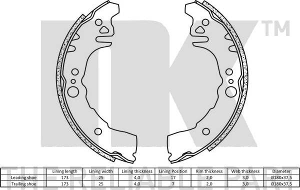 NK 2751684 - Bremžu loku komplekts www.autospares.lv