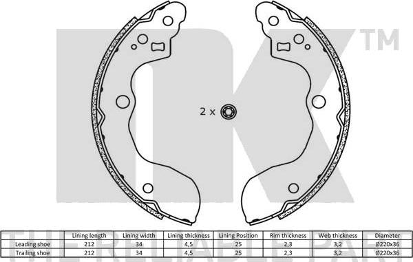 NK 2752821 - Bremžu loku komplekts www.autospares.lv