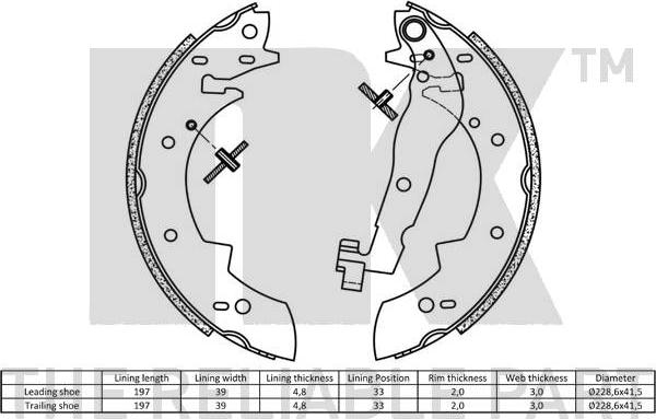 NK 2715447 - Brake Shoe Set www.autospares.lv