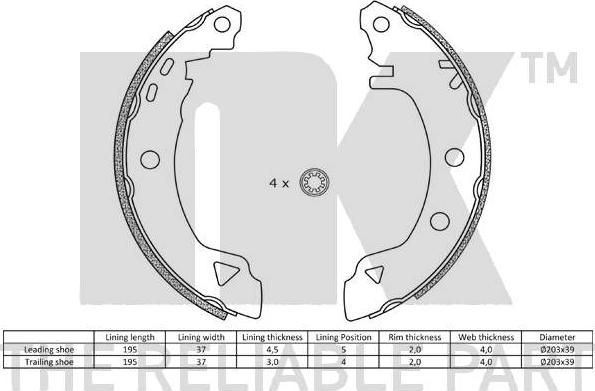 NK 2710487 - Bremžu loku komplekts www.autospares.lv