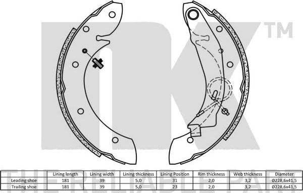 NK 2739599 - Bremžu loku komplekts autospares.lv