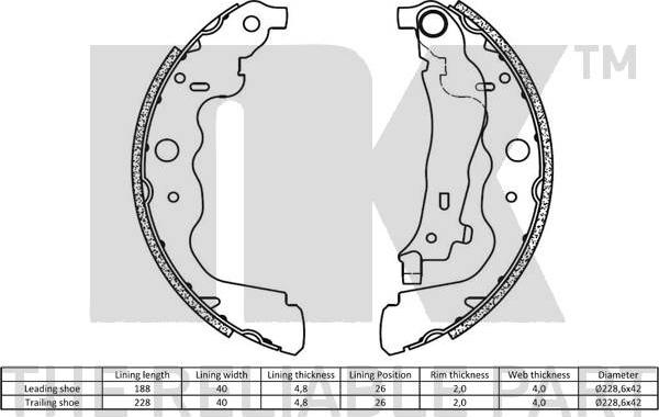 NK 2739787 - Bremžu loku komplekts www.autospares.lv